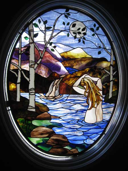 Water Nymph in their Eye_ris by Stained Glass Artist Yvonne DeViller