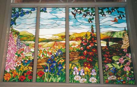 English Country Garden by Stained Glass Artist Yvonne DeViller