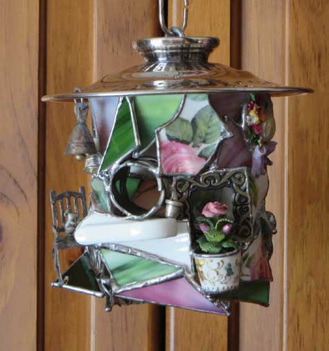 Hummingbird Nest  Sold  by Stained Glass Artist Yvonne DeViller