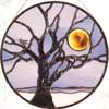 Winter Tree with Moon repro by Stained Glass Artist Yvonne DeViller