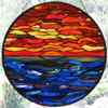 Sunrise/Sunset over Water by Stained Glass Artist Yvonne DeViller	